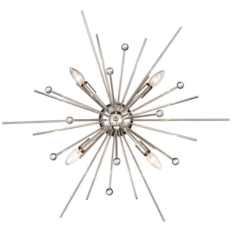 Image 4 Possini Euro Janae 29 inch Wide Polished Nickel Ceiling Light more views