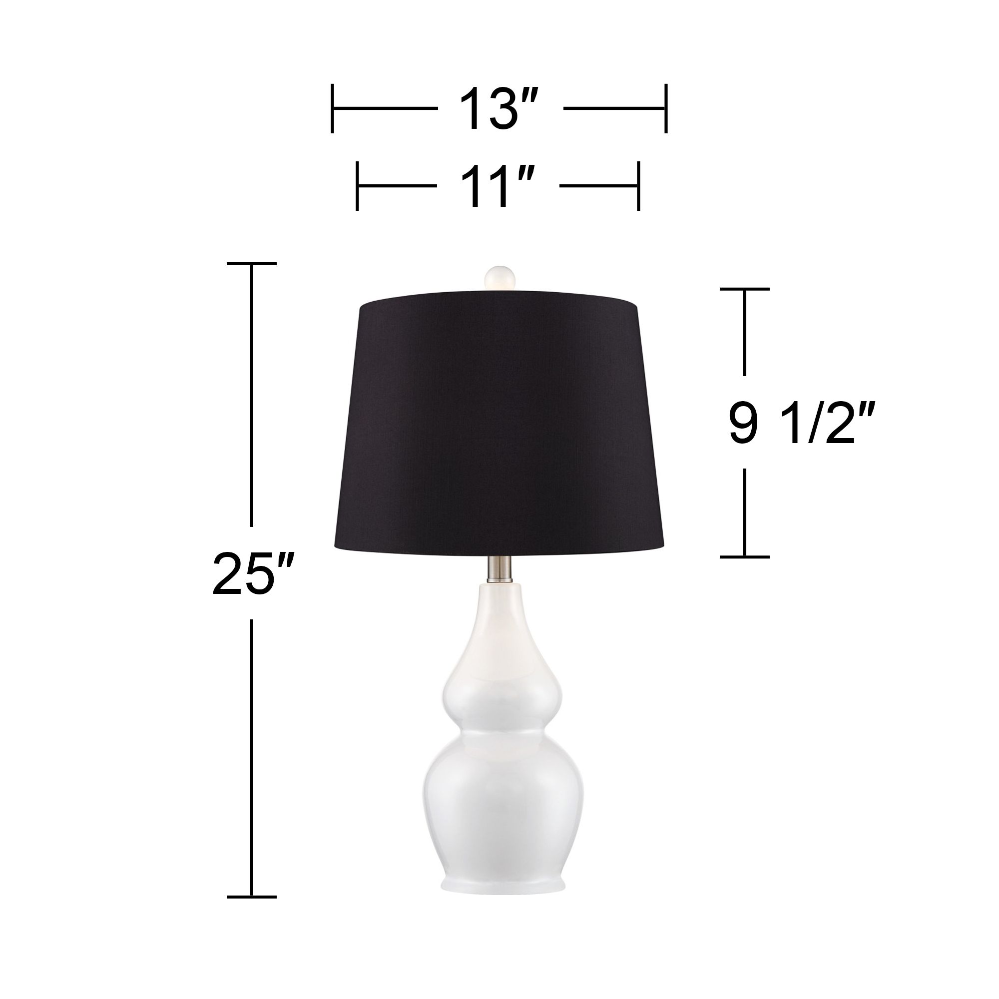 Image 7 Possini Euro Jane 25" Black and White Ceramic Gourd Lamps Set of 2 more views