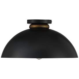 Image5 of Possini Euro Janie 15 1/2" Wide Black and Gold Dome Ceiling Light more views