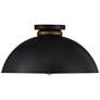 Possini Euro Janie 15 1/2" Wide Black and Gold Dome Ceiling Light