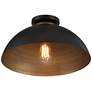 Possini Euro Janie 15 1/2" Wide Black and Gold Dome Ceiling Light