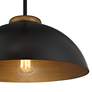 Possini Euro Janie 15 1/2" Wide Black and Gold Dome Pendant Light