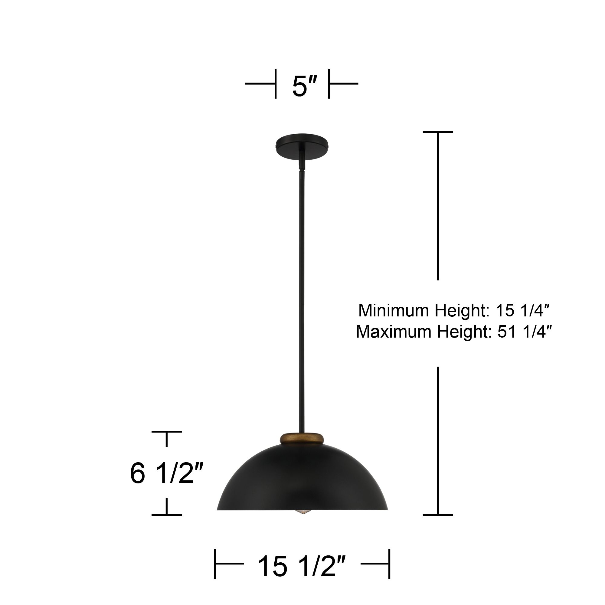 Possini Euro Janie 15 1/2" Wide Black and Gold Dome Pendant Light in scene