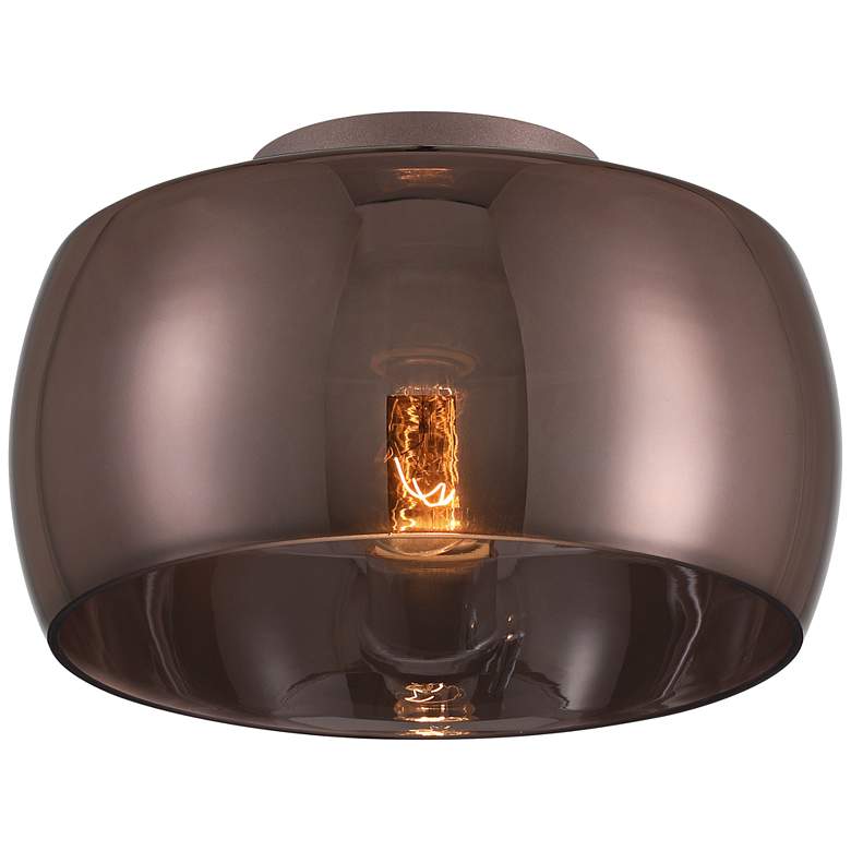 Image 2 Possini Euro Janna 11" Wide Espresso Glass Ceiling Light