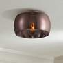 1_Possini Euro Janna 11" Wide Espresso Glass Ceiling Light