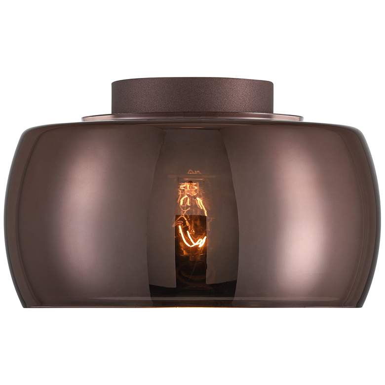 Image 4 Possini Euro Janna 11" Wide Espresso Glass Ceiling Light more views