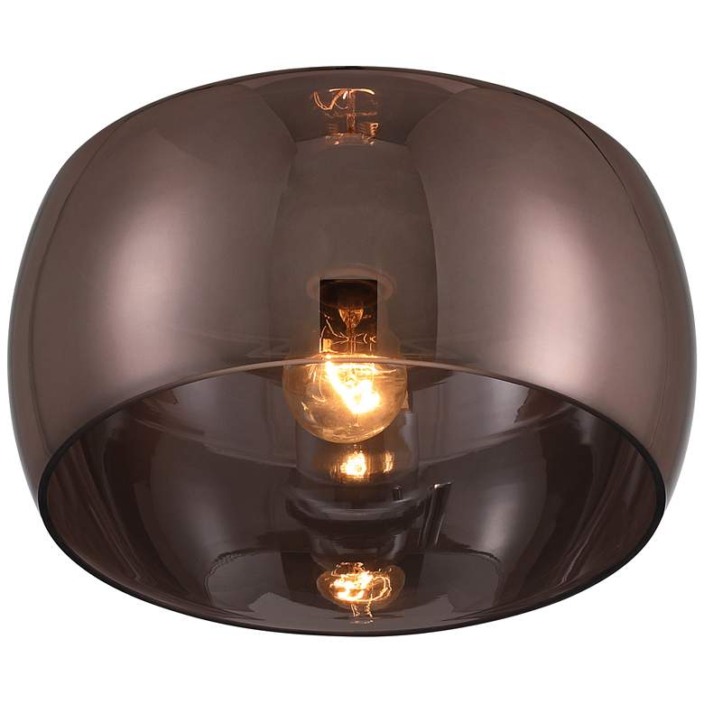 Image 6 Possini Euro Janna 11" Wide Espresso Glass Ceiling Light more views