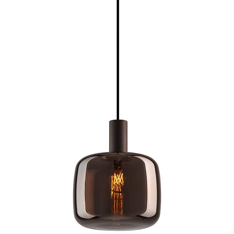 Image 2 Possini Euro Janna 7 1/2" Wide Espresso Glass Mini Pendant