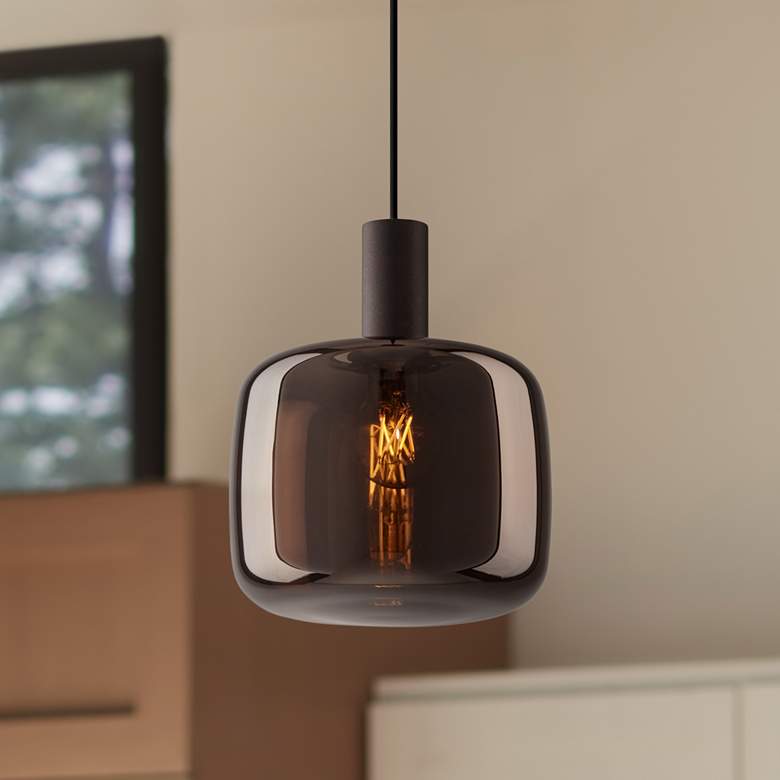 Image 1 Possini Euro Janna 7 1/2" Wide Espresso Glass Mini Pendant