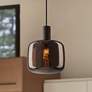 2_Possini Euro Janna 7 1/2" Wide Espresso Glass Mini Pendant