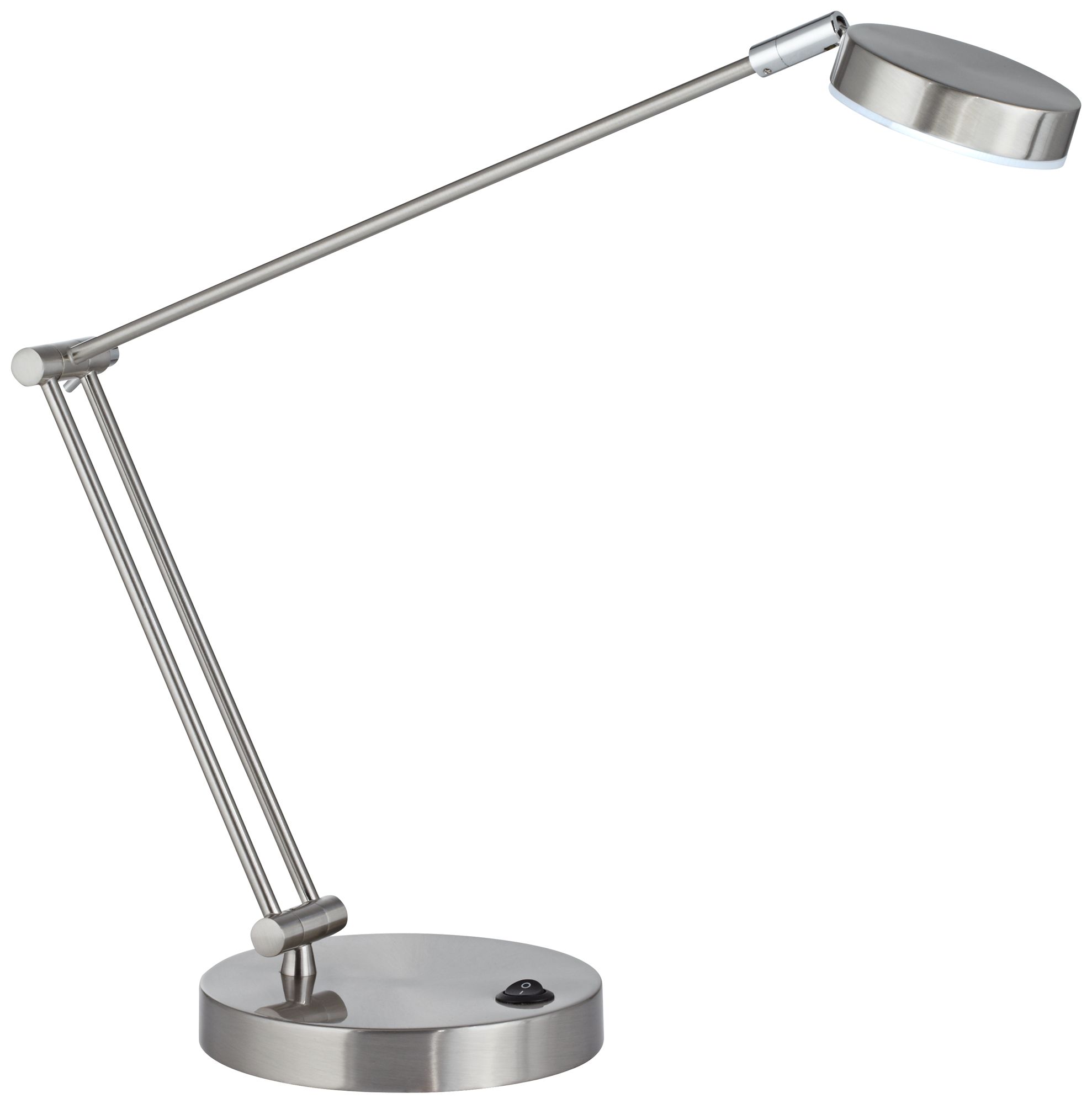 Image 3 Possini Euro Jarrett Satin Nickel Contemporary Adjustable LED Desk Lamp