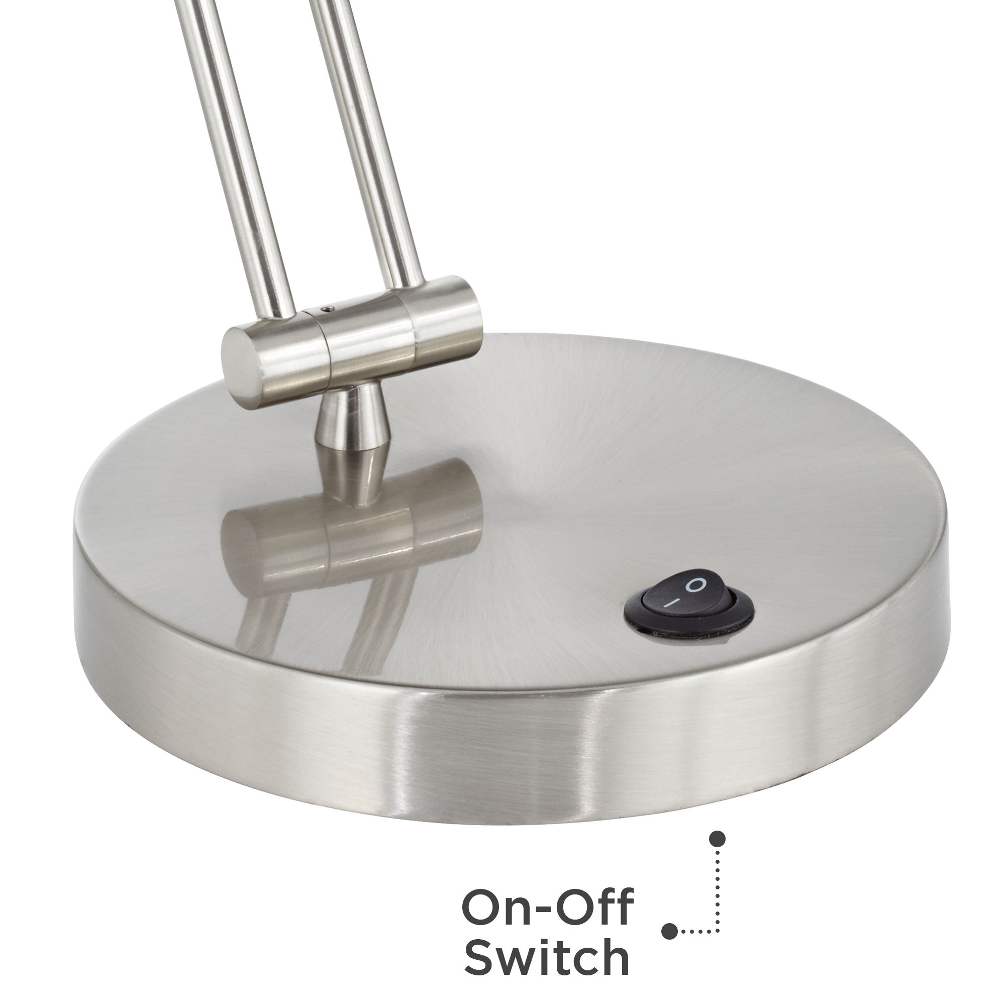 Image 6 Possini Euro Jarrett Satin Nickel Contemporary Adjustable LED Desk Lamp more views