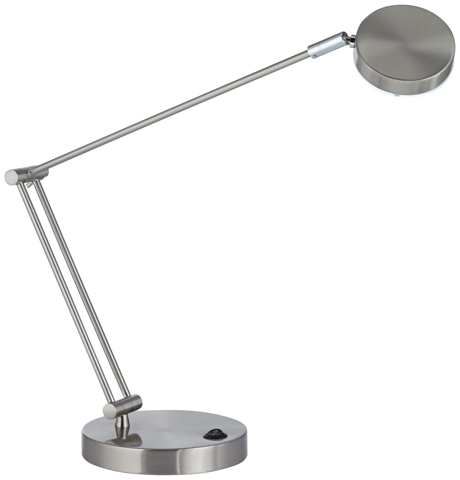 Possini Euro Jarrett Satin Nickel Contemporary Adjustable LED Desk Lamp in scene