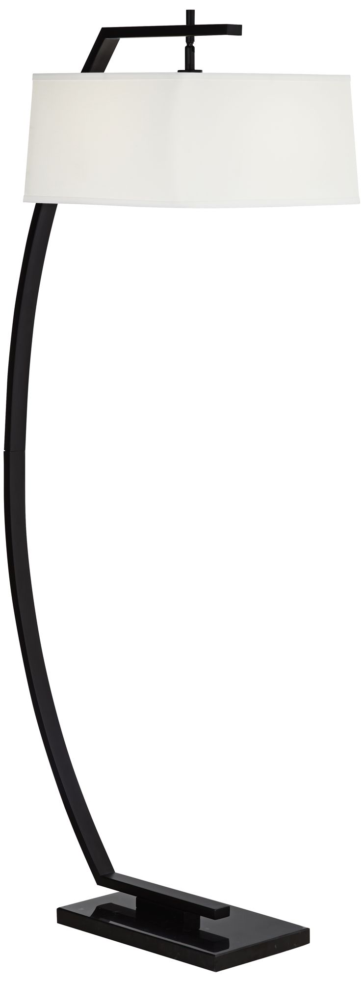 Possini Euro Jaxx 66" Black Finish Downbridge Modern Arc Floor Lamp