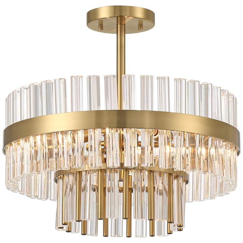 Image 2 Possini Euro Jenna 16 inch Wide Soft Gold 3-Light Ceiling Light