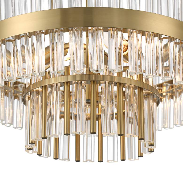 Image 3 Possini Euro Jenna 16 inch Wide Soft Gold 3-Light Ceiling Light more views