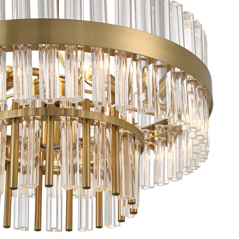 Image 4 Possini Euro Jenna 16 inch Wide Soft Gold 3-Light Ceiling Light more views