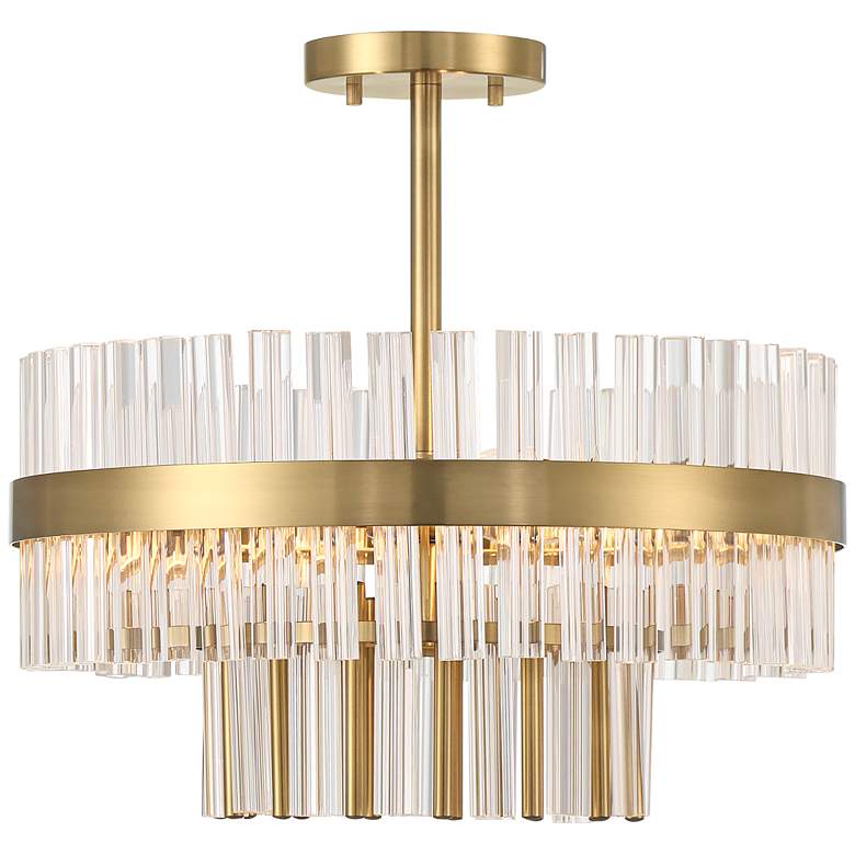 Image 6 Possini Euro Jenna 16 inch Wide Soft Gold 3-Light Ceiling Light more views