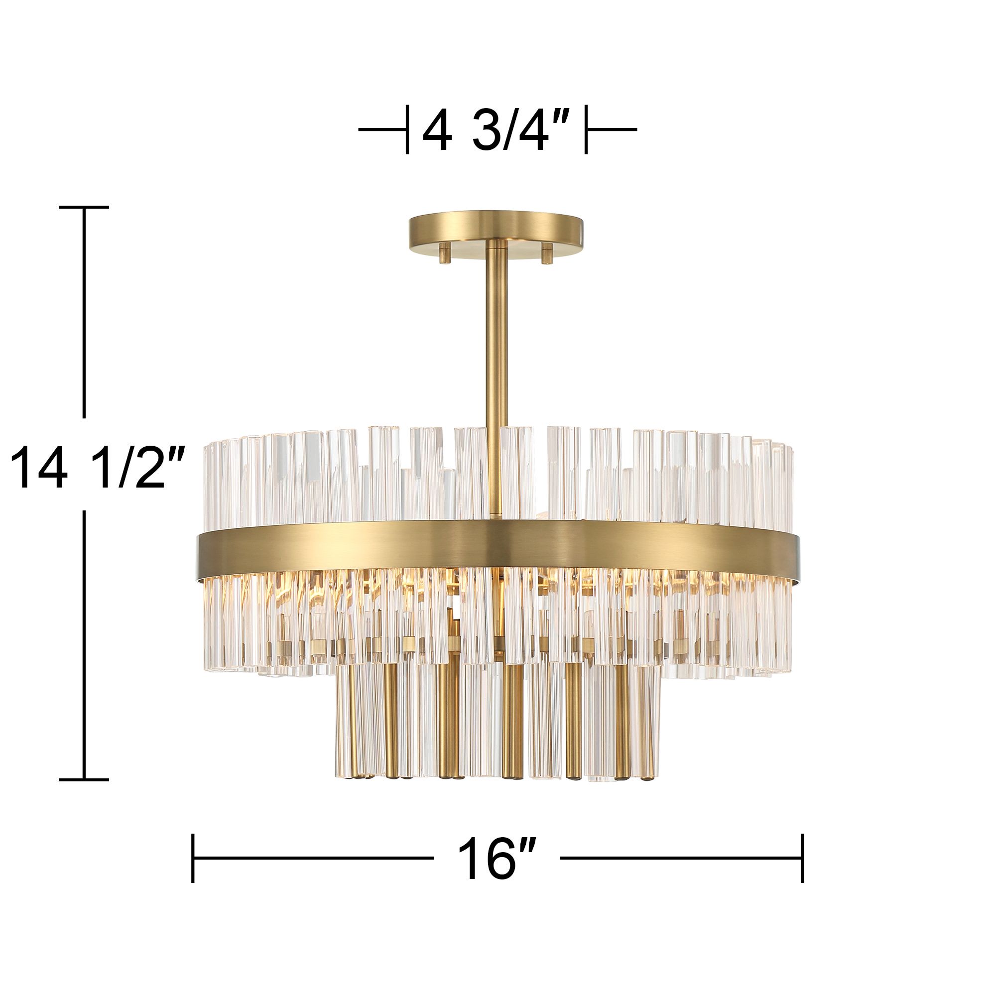 Possini Euro Jenna 16" Wide Soft Gold 3-Light Ceiling Light