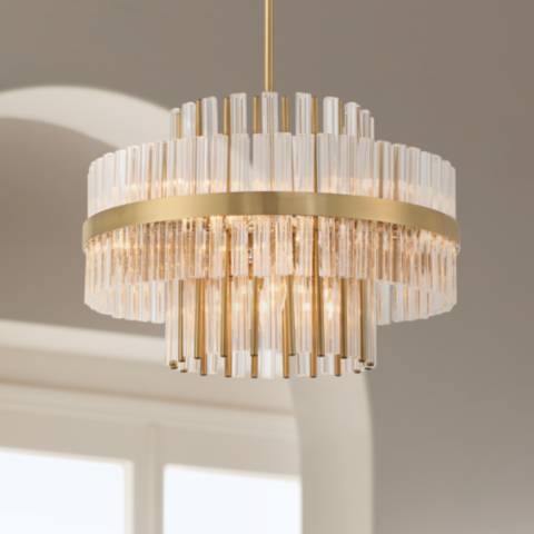 Possini Euro Jenna 20" 8-Light Gold Crystal Chandelier