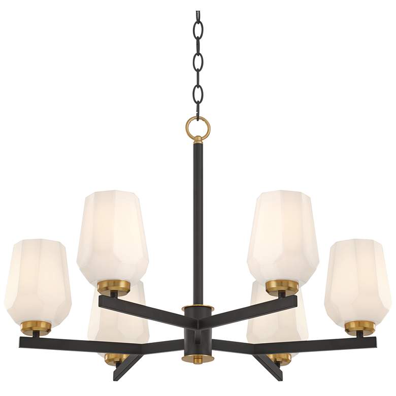 Image 3 Possini Euro Jeremiah 28"W Black and Gold 6-Light Chandelier