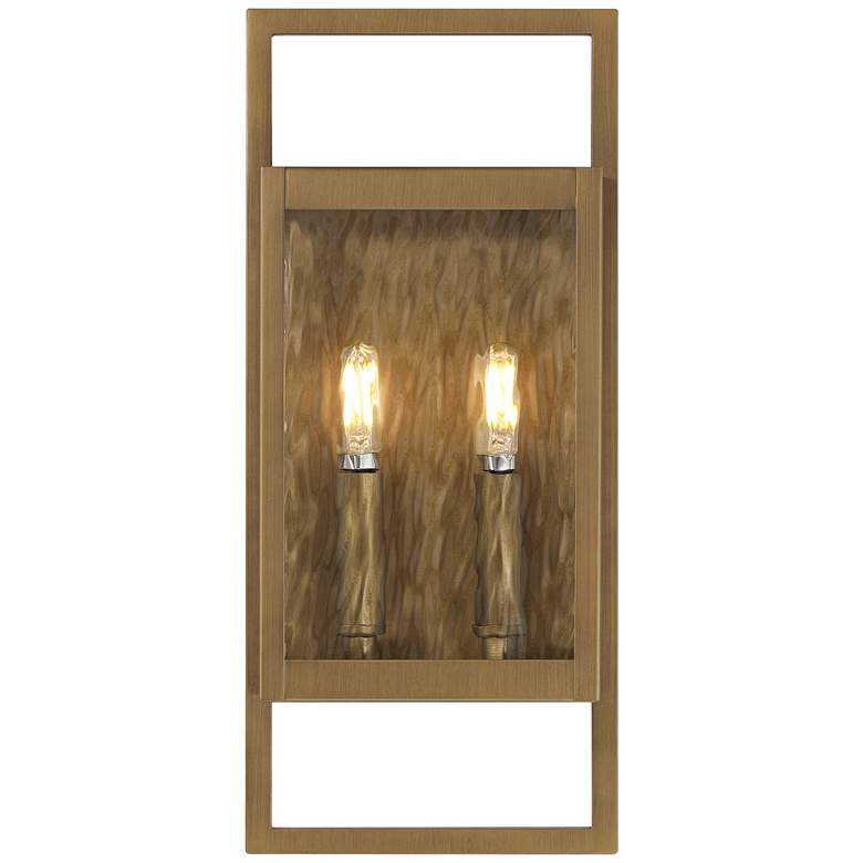 Image 4 Possini Euro Jericho 16" High Aged Brass 2-Light Outdoor Wall Light more views