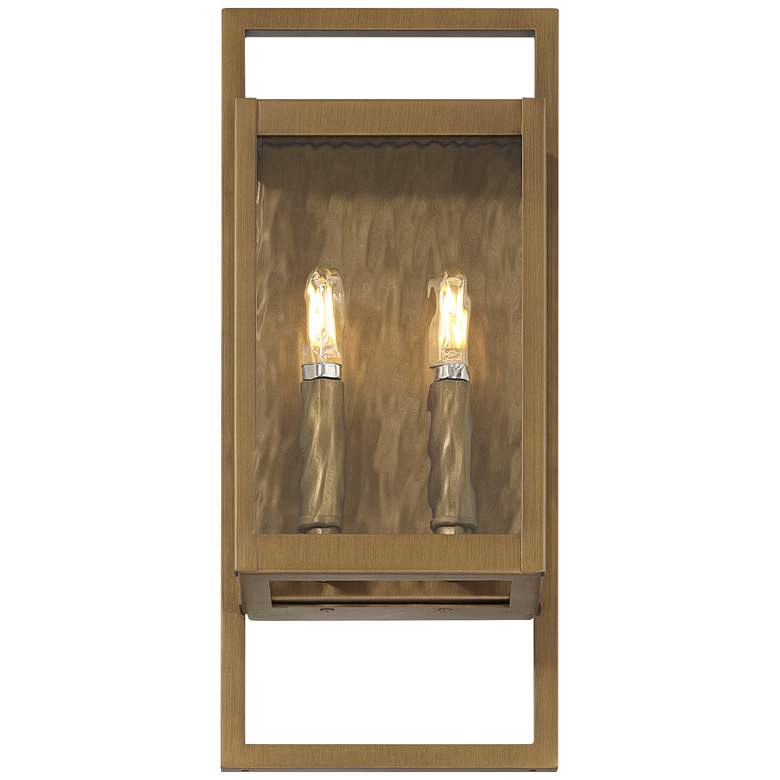 Image 5 Possini Euro Jericho 16" High Aged Brass 2-Light Outdoor Wall Light more views