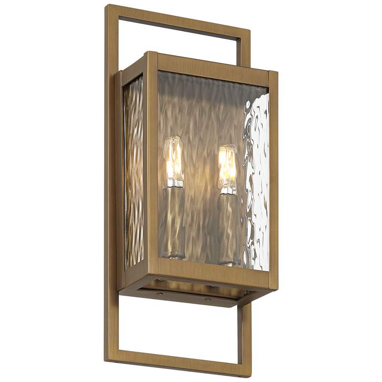 Image 6 Possini Euro Jericho 16" High Aged Brass 2-Light Outdoor Wall Light more views