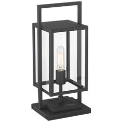 Possini Euro Jericho 17" High Textured Black Outdoor Pier Mount Light