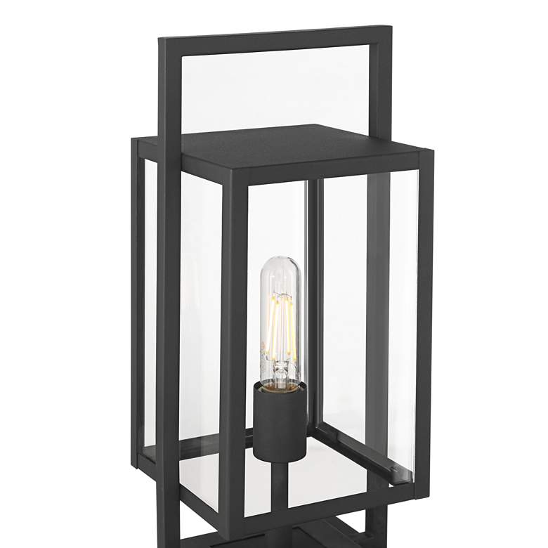 Image 4 Possini Euro Jericho 17" High Textured Black Outdoor Pier Mount Light more views