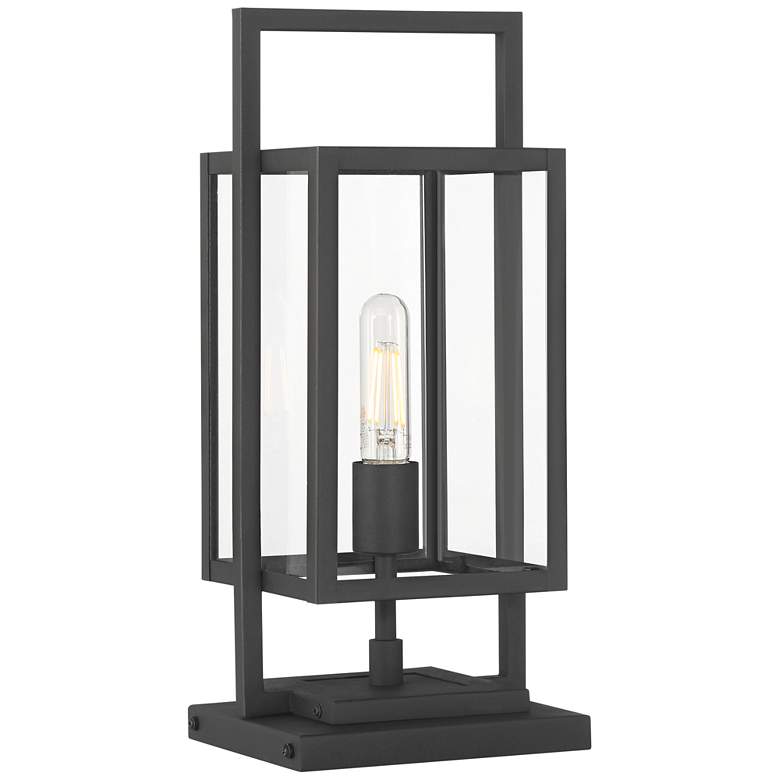 Image 5 Possini Euro Jericho 17" High Textured Black Outdoor Pier Mount Light more views