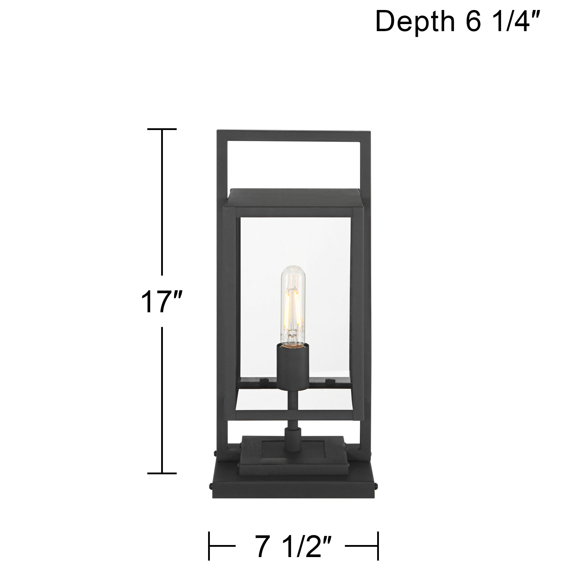 Possini Euro Jericho 17" High Textured Black Outdoor Pier Mount Light