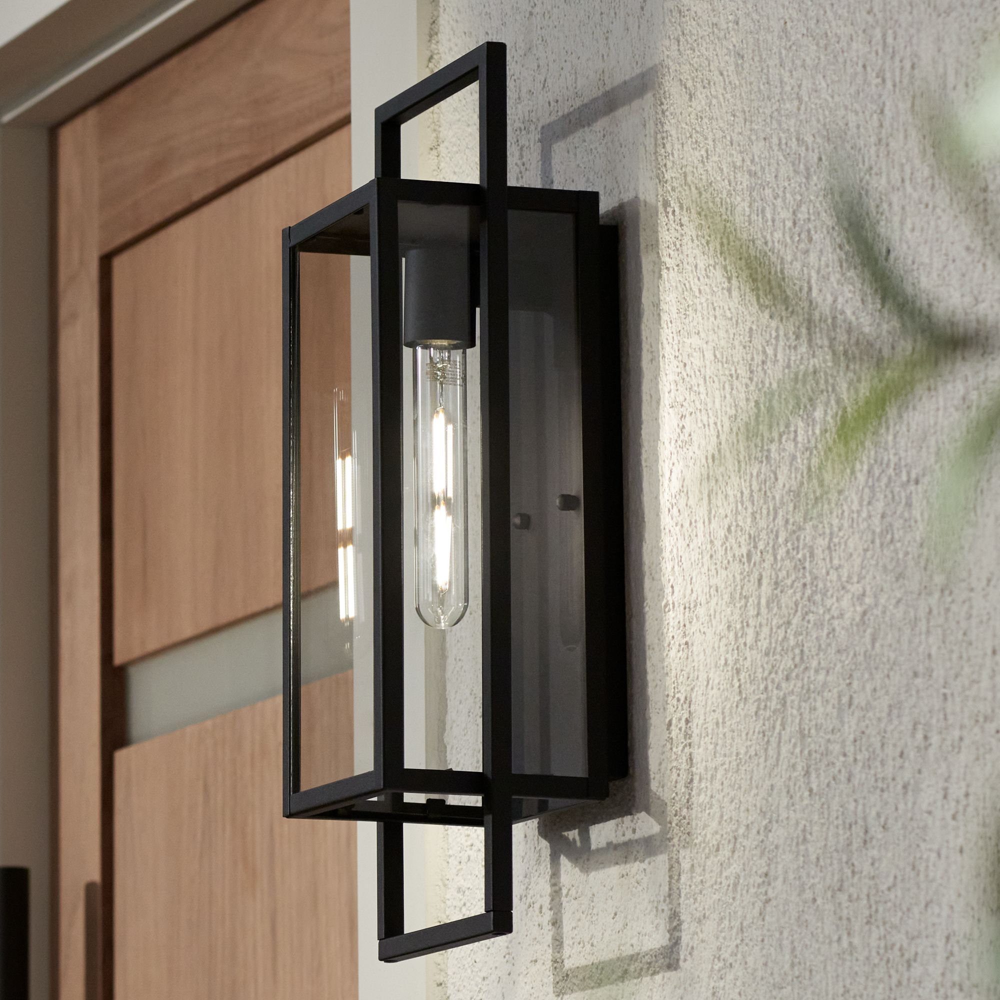 Image 7 Possini Euro Jericho 19" High Black Modern Outdoor Wall Light Set of 2 more views