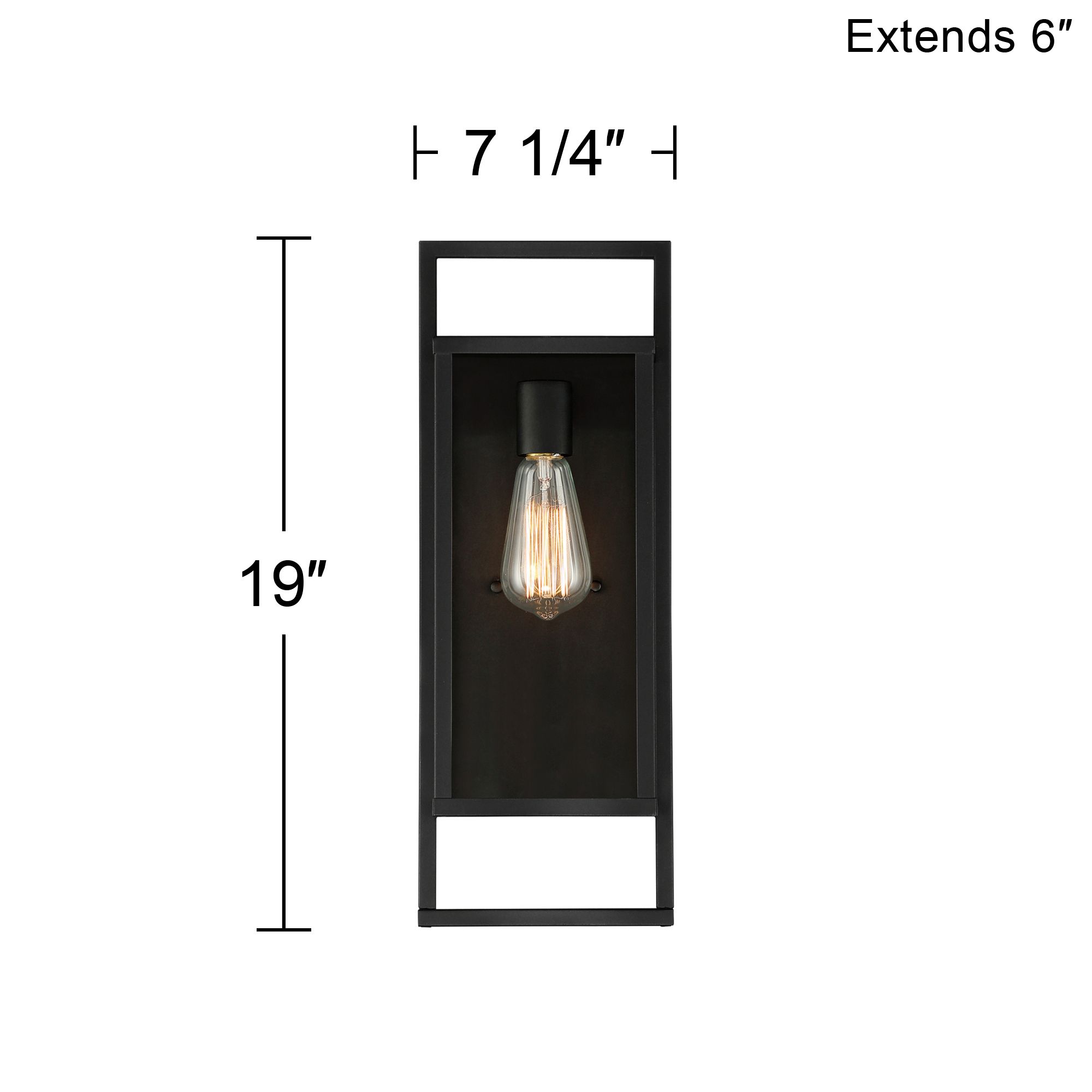 Possini Euro Jericho 19" High Black Modern Outdoor Wall Light Set of 2