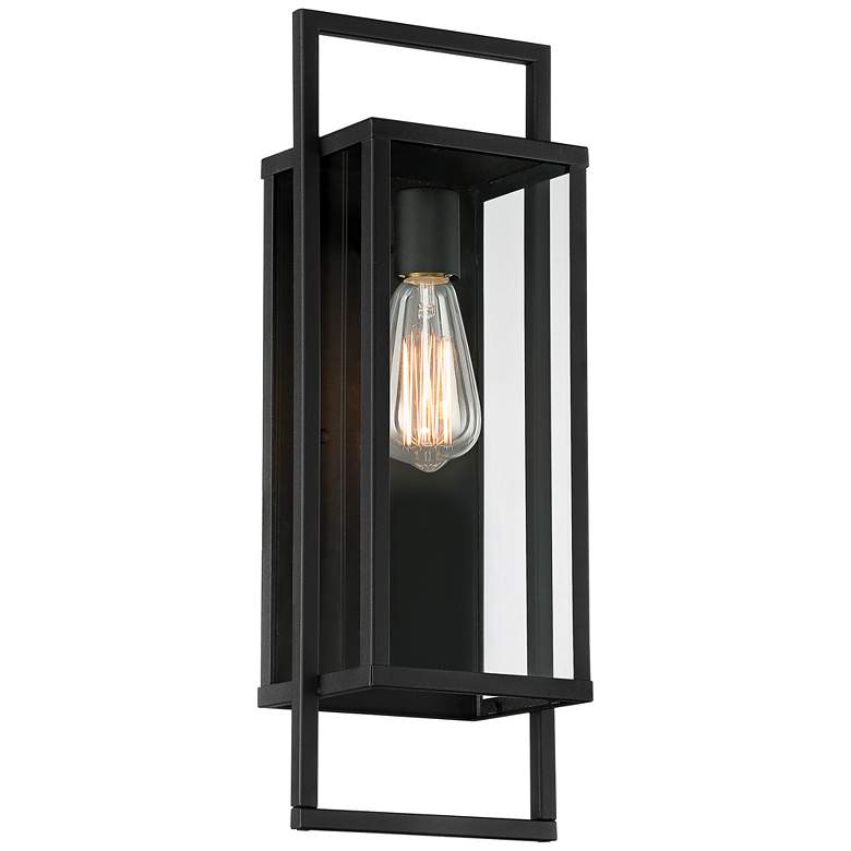 Image 3 Possini Euro Jericho 19 inch High Black Modern Outdoor Wall Light