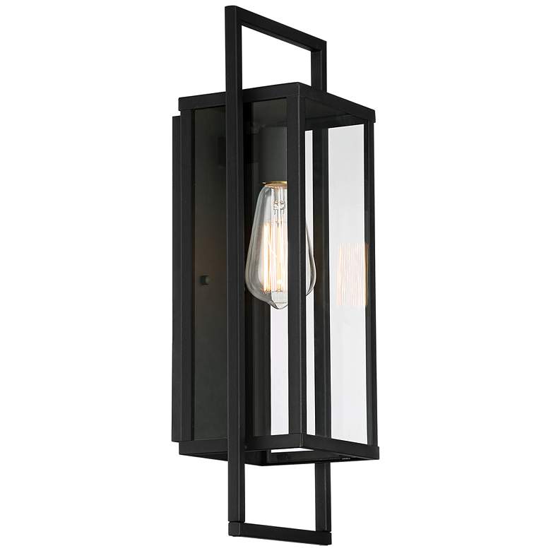 Image 6 Possini Euro Jericho 19 inch High Black Modern Outdoor Wall Light more views