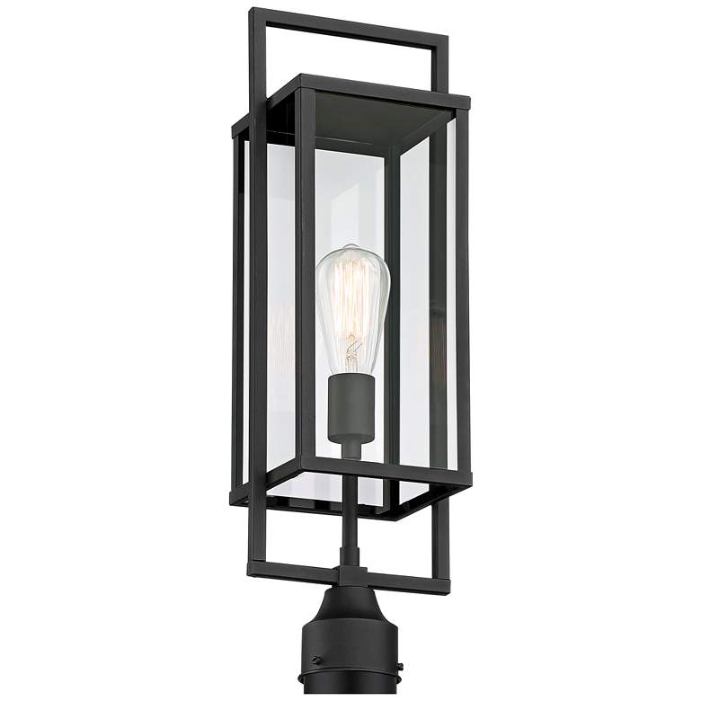 Image 3 Possini Euro Jericho 22 inch High Black Modern Outdoor Post Light more views