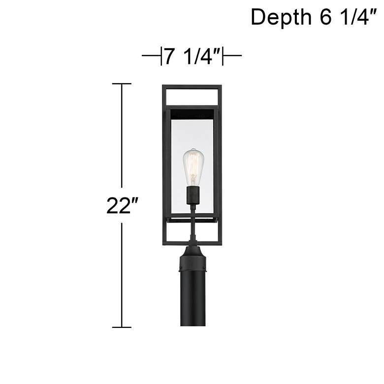 Image 6 Possini Euro Jericho 22 inch High Black Modern Outdoor Post Light more views