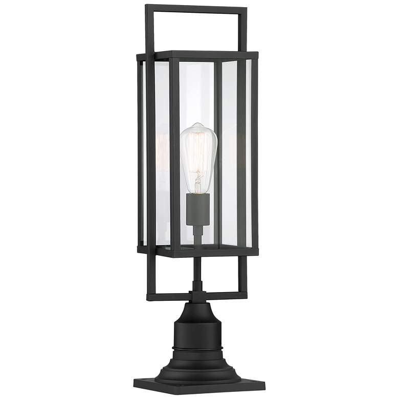 Image 1 Possini Euro Jericho 22" High Black Post Light with Pier Mount Adapter