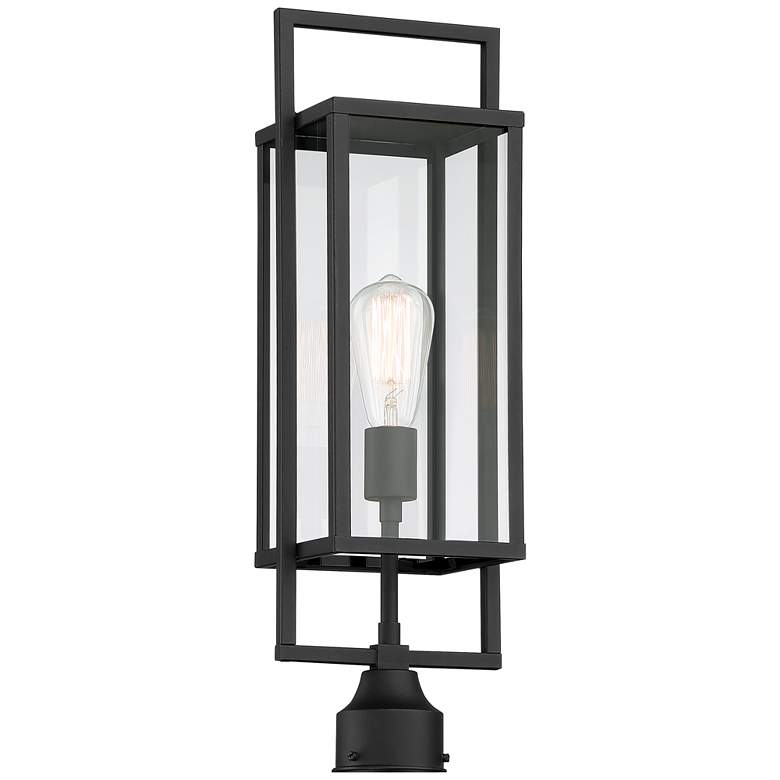 Image 7 Possini Euro Jericho 22" High Black Post Light with Pier Mount Adapter more views