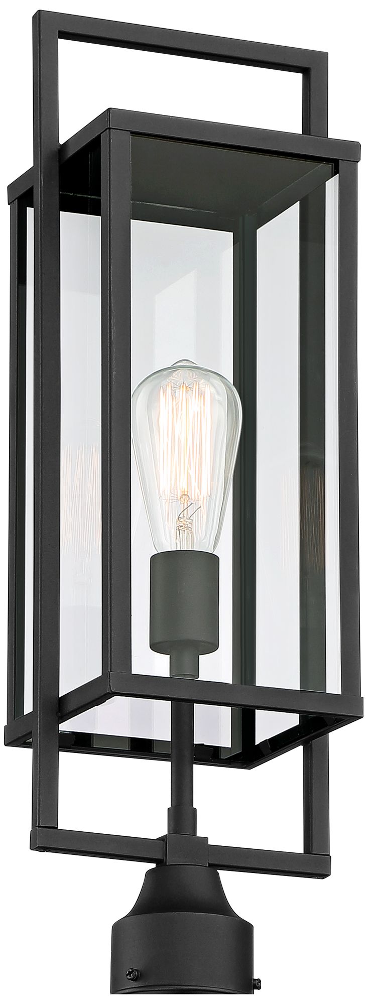 Possini Euro Jericho 22" High Black Post Light with Pier Mount Adapter