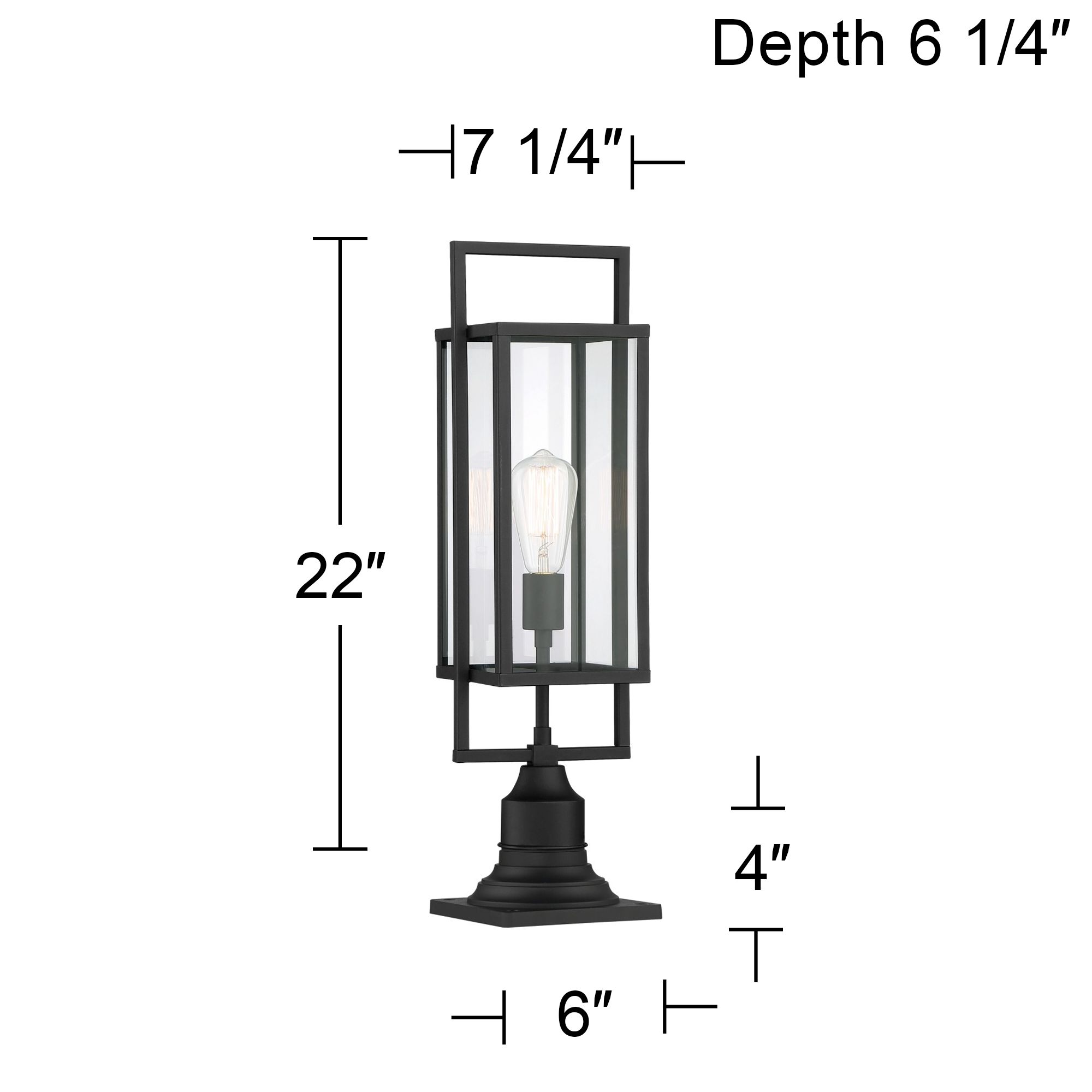 Possini Euro Jericho 22" High Black Post Light with Pier Mount Adapter