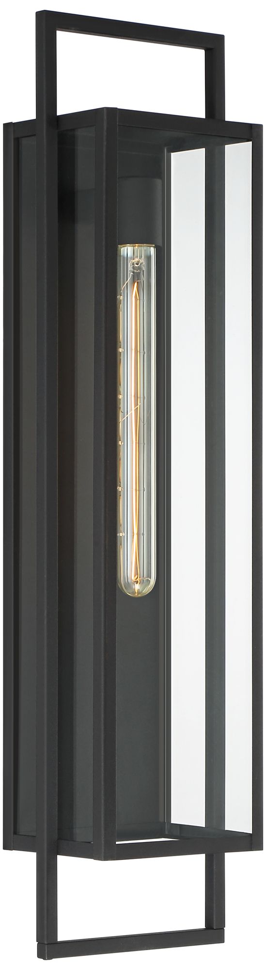 Possini Euro Jericho 28" High Black Modern Outdoor Wall Light Image 2