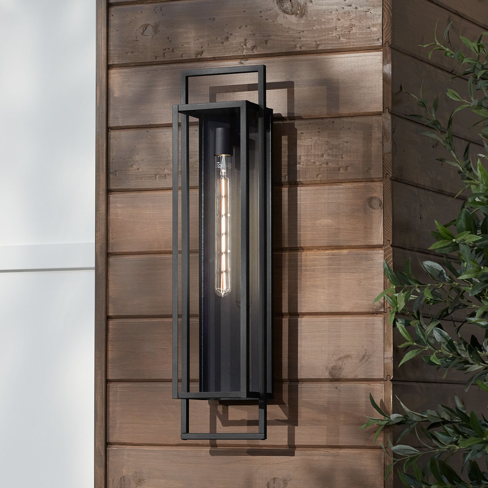 Possini Euro Jericho 28" High Black Modern Outdoor Wall Light Image 6