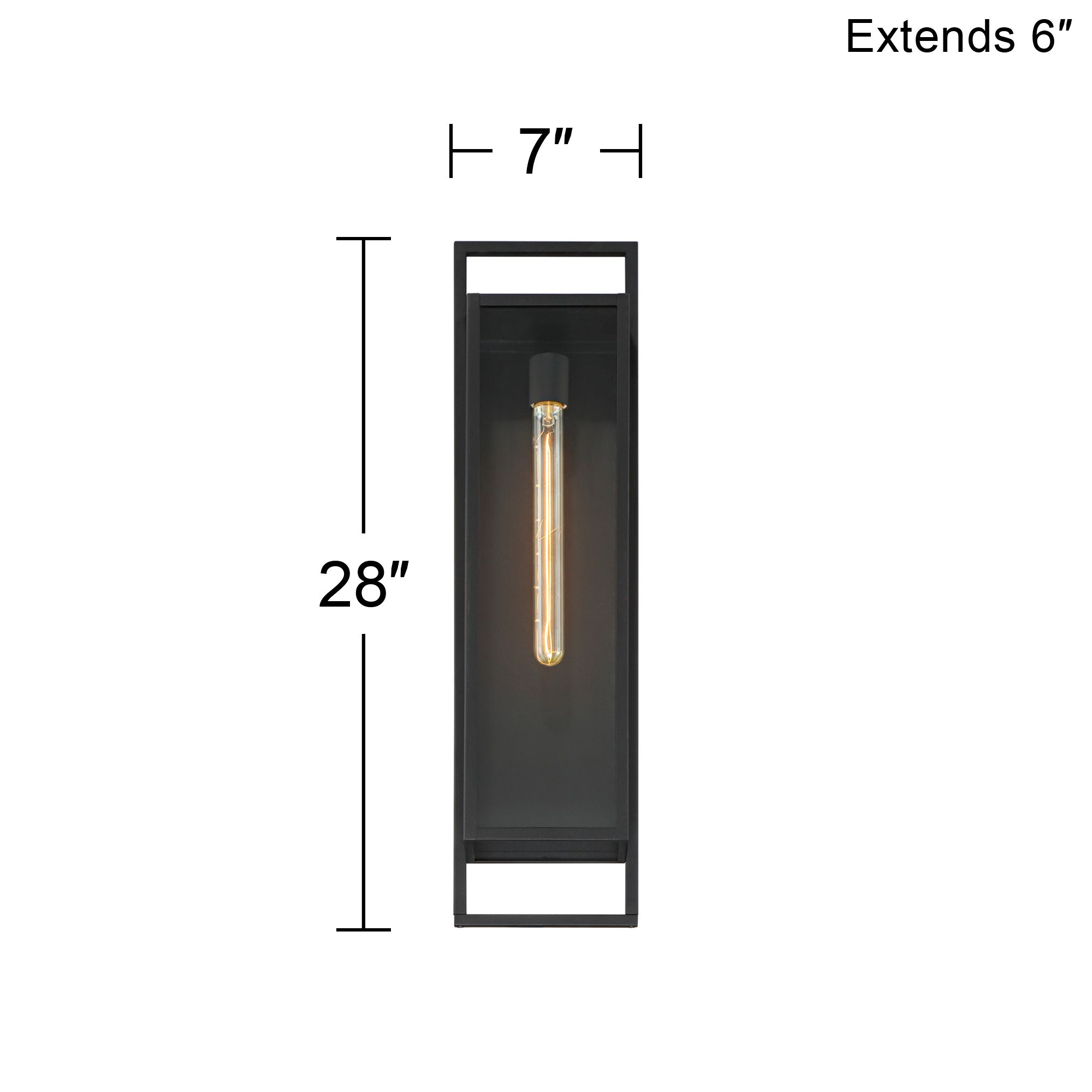 Possini Euro Jericho 28" High Black Modern Outdoor Wall Light Image 7