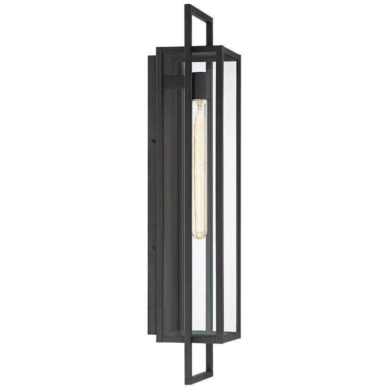 Image 6 Possini Euro Jericho 28 inch High Black Modern Outdoor Wall Light more views