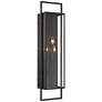 3_Possini Euro Jericho 35" High Textured Black Outdoor Wall Light