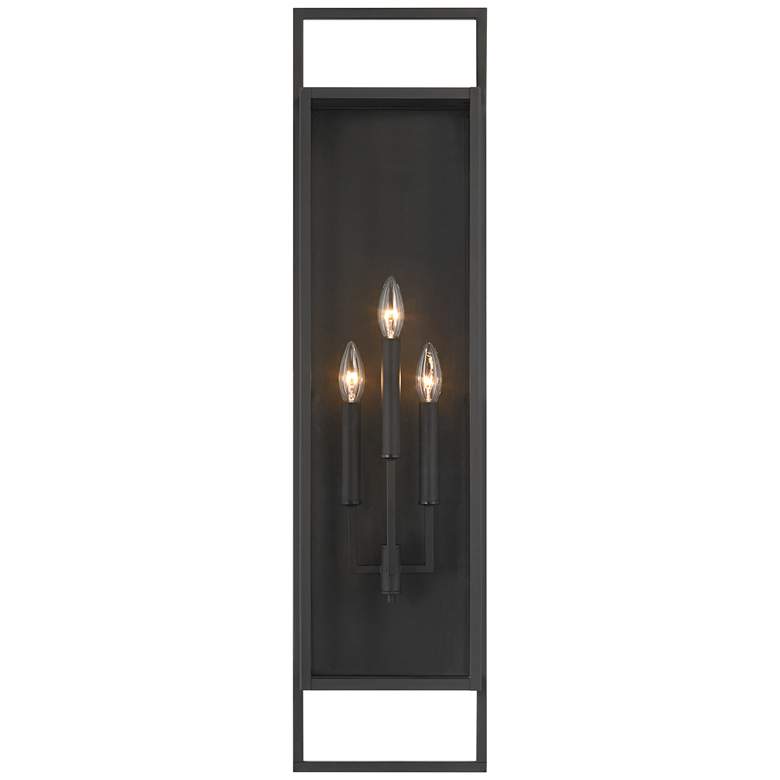 Image 5 Possini Euro Jericho 35" High Textured Black Outdoor Wall Light more views