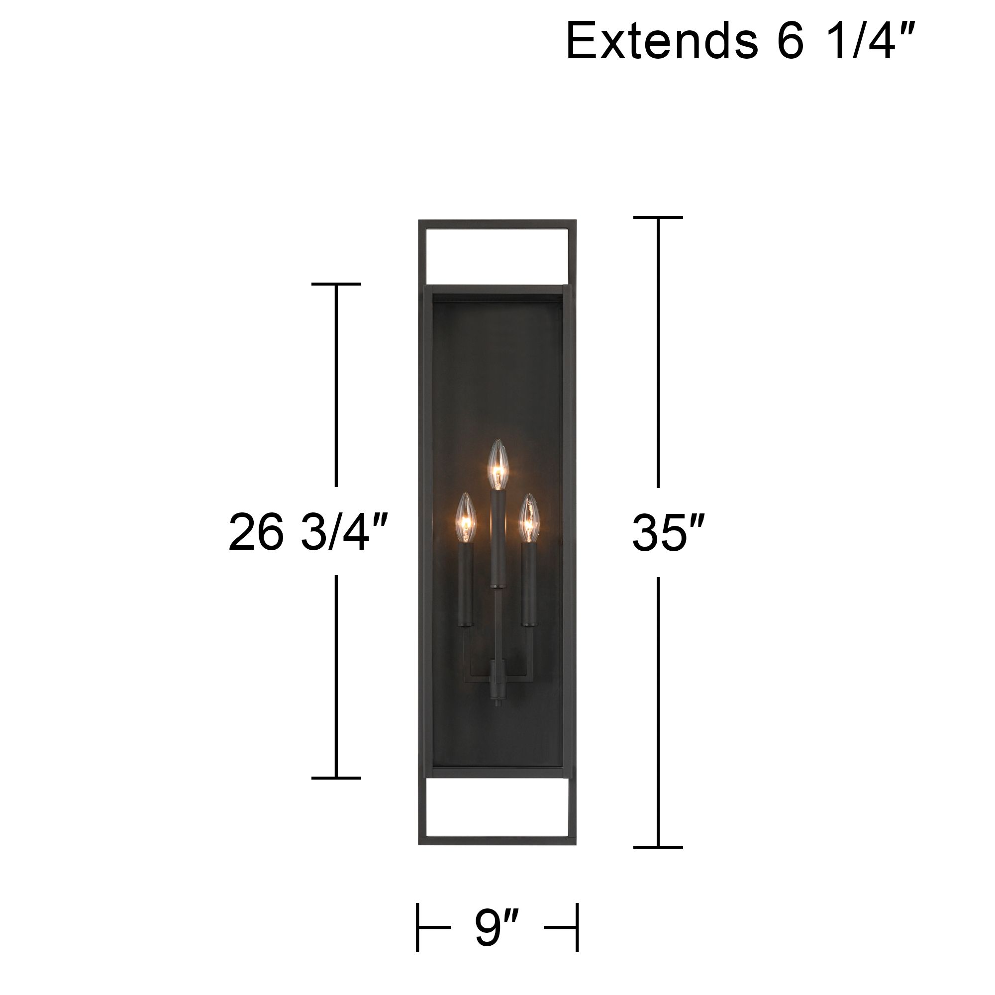 Possini Euro Jericho 35"H Textured Black Outdoor Wall Light Set of 2