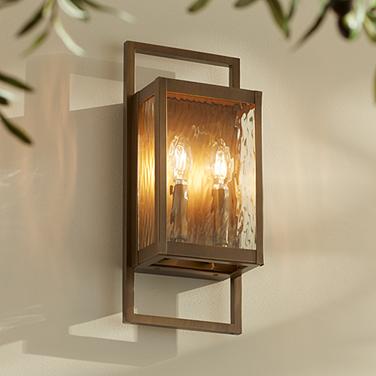 Possini Euro Jerry 16" High Aged Brass 2-Light Outdoor Wall Light
